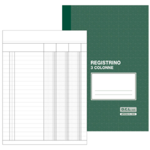 Registro a 3 colonne O.C.L. 17x23 cm 16 fogli - 0553