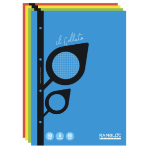 Blocco collato a fogli mobili Rambloc FSC® A4 - 40 ff - 80 g - conf. da 4 pz - 4 mm - 90500001