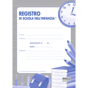 Registro scuola dell'infanzia copertina con disegni O.C.L. 24x33,5 cm 52 pagine x 30 alunni - 1202