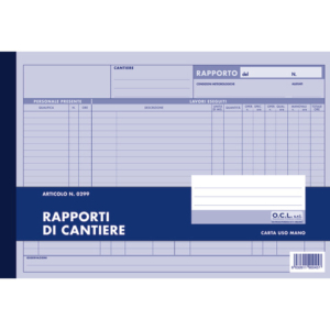 Blocco rapporti cantiere O.C.L. 50 fogli 30,5x21 cm - 0299N