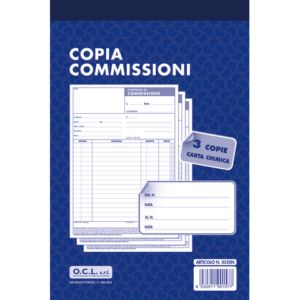 Blocco copia commissioni O.C.L. 11,4x21,6 cm 50x3 copie - 0350N