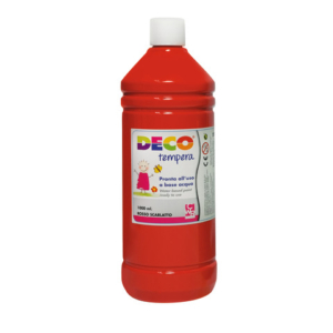 Tempera in flacone Deco 1 L - rosso scarlatto - 08808/08