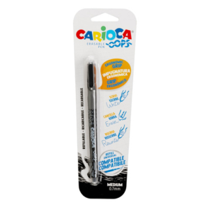 Penne cancellabili Carioca OOPS con inchiostro termosensibile punta M 0,7 mm nero - 43036/01