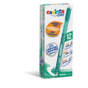 Penne cancellabili Carioca OOPS con inchiostro termosensibile M 0,7 mm conf. da 12 pz verde - 43039/04