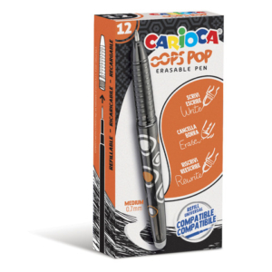 Penna cancellabile Carioca Oops Pop punta media 0,7 mm conf. da 12 nero 42044/01