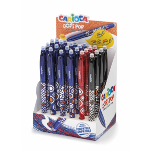 Espositore 24 penne cancellabili Carioca Oops Pop punta media 0,7 mm assortiti 41045