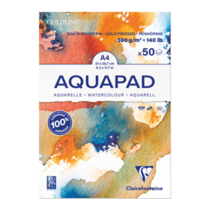 Maxiblocco Clairefontaine Goldline Aquapad conf. 3 pz - 300 g/m² A4 - 975721C