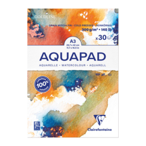 Maxiblocco Clairefontaine Goldline Aquapad conf. 3 pz - 300 g/m² A3 - 975722C