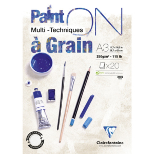 Blocco collato Clairefontaine Paint'on a Grain conf. 2 pz - 250 g/m² A3 - 975050C