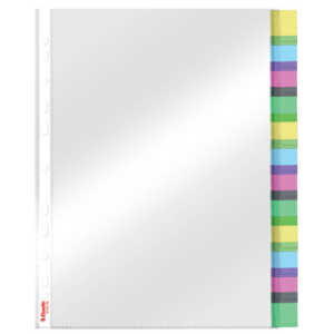Busta Index a perforazione universale Esselte - 12 tasti colorati - f.to A4 - PPL lucido - 414170
