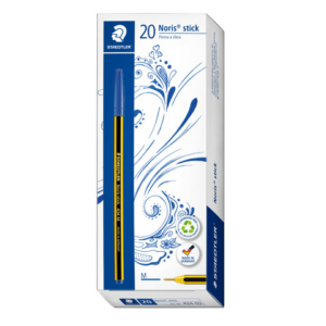 Penna a sfera Staedtler Noris Stick 434 punta F blu - conf. 20 pz - 434 03 F -15