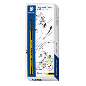 Penna a sfera Staedtler Noris Stick 434 punta F nero - conf. 20 pz - 434 F-09