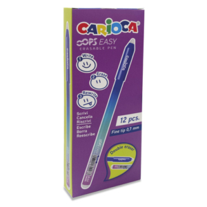 Penna cancellabile Carioca Oops Easy punta media 0,7 mm conf. da 12 pz blu 43500/02