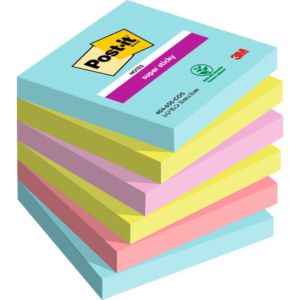 Foglietti Post-it® Super Sticky Cosmic - conf. 6 blocchetti da 90 ff 76x76 mm - 654-6SS-COS