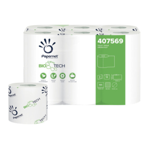 Carta igienica 2 veli Papernet Bio Tech in pura cellulosa - conf. 12 pz - bianca 407569