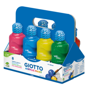 Schoolpack tempera pronta acrilica Giotto - colori assortiti - conf. 8 pezzi - F53510000