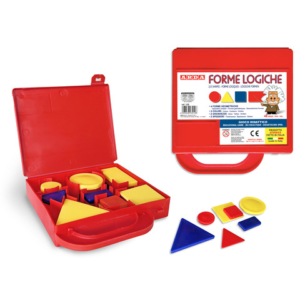 Forme logiche Arda 4 forme/3 colori/2 grandezze/2 spessori in valigetta da 48 pezzi - 125
