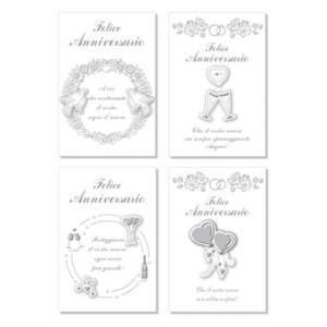 Biglietti anniversario Saemec conf. 12 pz Graphic 3D SC70976