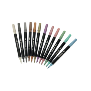 Pennarello Dual Brush a doppia punta Donau in conf. 12 colori assortiti - 322293