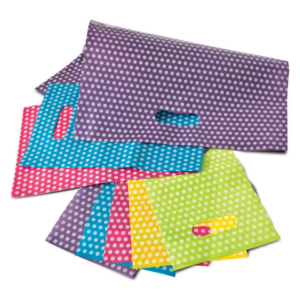 Borsa Shopper a pois Decoration in PE - 20x30 cm colori assortiti - conf. 100 pz - SHE632MIX