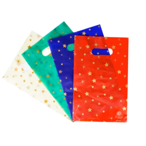 Borsa Shopper Decoration Star Mix in PE - 20x30 cm colori assortiti - conf. 100 pz - SHE742MIX