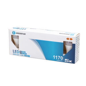 Lampadine LED Aigostar A60 E27 12W luce fredda - conf. 5 pz - 6500K 331597