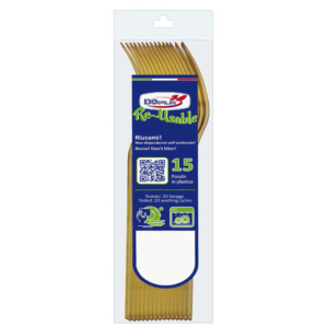 Forchette Dopla Reusable Compact in PS oro 180 mm - conf. 15 pz - 03981
