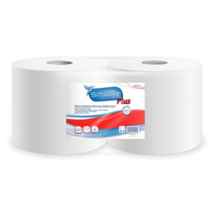 Bobine industriali Lucart Smart Plus in pura cellulosa 2 veli conf. 2 rotoli da 520 strappi bianco - 852694