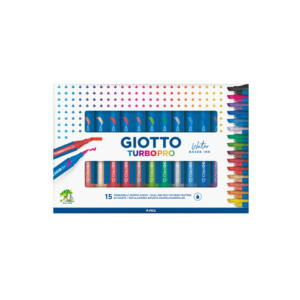 Pennarelli Giotto TurboPro doppia punta scalpello-pennello - conf. da 15 colori assortiti - F427800