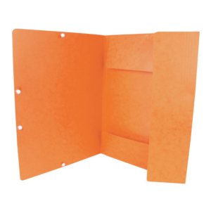 Cartellina a 3 lembi con elastico Q-Connect 24,3x32 cm cartoncino manilla 375 g/m² arancio - KF02170