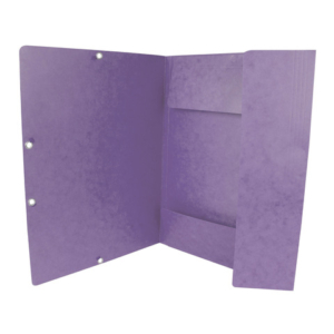 Cartellina a 3 lembi con elastico Q-Connect 24,3x32 cm cartoncino manilla 375 g/m² viola - KF02171