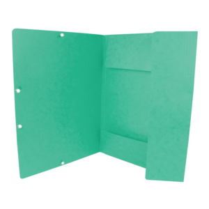 Cartellina a 3 lembi con elastico Q-Connect 24,3x32 cm cartoncino manilla 375 g/m² verde - KF02168