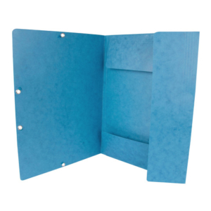 Cartellina a 3 lembi con elastico Q-Connect 24,3x32 cm cartoncino manilla 375 g/m² blu - KF02167