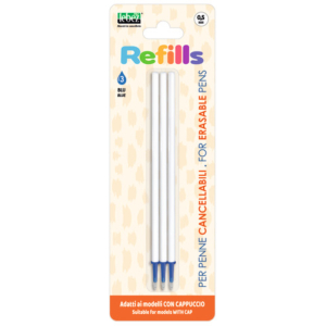 Conf. 12 blister da 3 refill inchiostro cancellabile Lebez blu per penne con cappuccio 0,5 mm - 81807