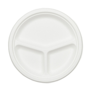 Piatto a 3 scomparti in bagassa sbiancata Ferrari Bio conf. 100 pz 260x25,7 mm - FBIO22