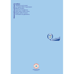 Quaderno rigatura universale Logos Quirebook A4 40 fogli - copertina celeste matematica primaria - 5 mm