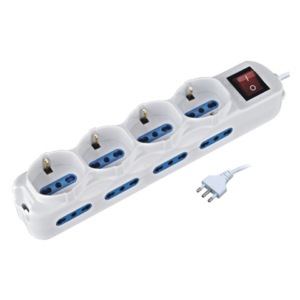 Multipresa 12 posizioni 16A bianca MKC con interruttore 492518078