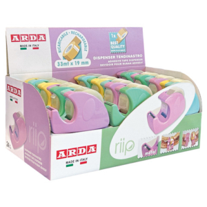 Espositore 24 dispenser tendinastro Arda Riip Pastel Bicolor 2.0 colori assortiti C1347P2