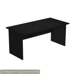 Scrivania linea Presto Artexport 180x80xH.72 cm gamba a pannello in melaminico nero venato frassino -