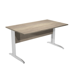 Scrivania piano rovere canadese gamba a L in metallo effetto cromo Presto 140x80xH.72 cm - 002K2/J/AR