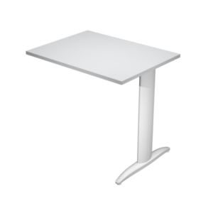 Allungo diretto con fianco metal a T 80x60xH.72 cm grigio Presto gamba grigio alluminio 9006 - ALL-PRM-9-AA