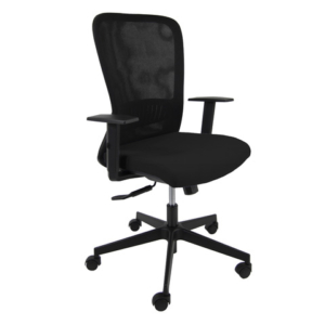 Seduta operativa Unisit Eris schienale in rete sedile in tessuto ignifugo con braccioli nero - EIA/BRF/IN