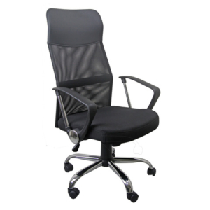 Poltrona direzionale Unisit CH5 Eco smart schienale in rete e braccioli nero CH5/KN