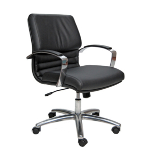 Poltrona direzionale Unisit Cygnus rivestimento sky nero schienale basso CYDC/KN