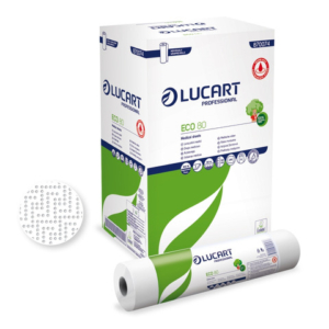 Lenzuolini medici Lucart Professional Eco 80 - bianco 2 veli 80 m - conf. 6 pz - 870074U