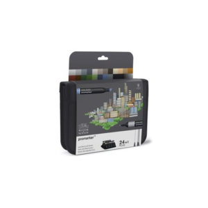 Pennarelli Winsor&Newton Promarker doppia punta fine-larga - conf. 24 pz colori assortiti - 0290163