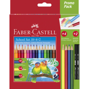 Promo Pack Faber-Castell 18 matite colorate triangolari + 4 matite colorate + 2 matite grafite - 201597