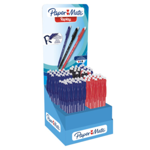 Espositore 84 penne cancellabili Paper Mate Replay colori nero/blu/rosso - 2209155