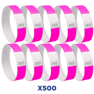 Braccialetti identificativi in Tyvek® Avery resistenti all'acqua - conf. 500 pz - rosa fluo - TYVPK-50