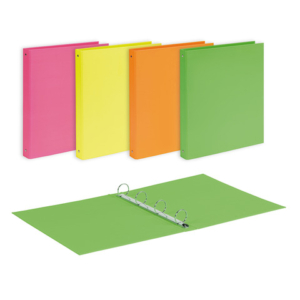 Raccoglitore Favorit 22x30 cm 4 anelli tondi Ø 30 mm - conf. 10 pz - colori assortiti linea Neon - 400198082